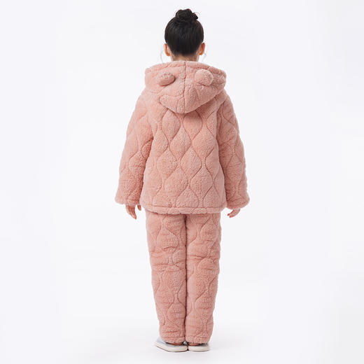 都市丽人眯雅佳睡衣亲情蜜语长袖长毛绒夹棉加厚童装中夹棉套装JHT9A8 商品图4