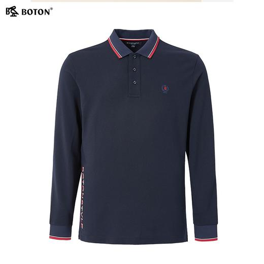 波顿【亲肤耐磨】春秋男士翻领纯色POLO长袖T恤高端休闲MT917123 商品图3