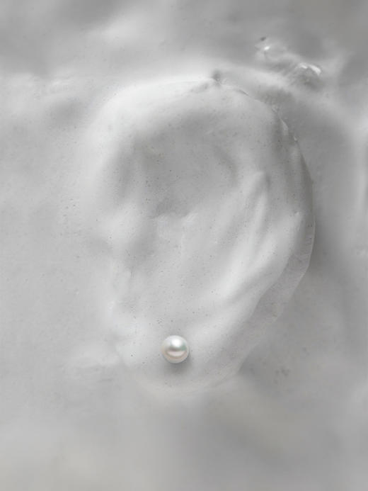 LUCINE 珍珠耳钉七夕礼物纯银正圆强光天然淡水迷你防过敏925银 商品图1