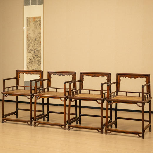 清 红木玫瑰椅成堂（一堂四只） 商品图4