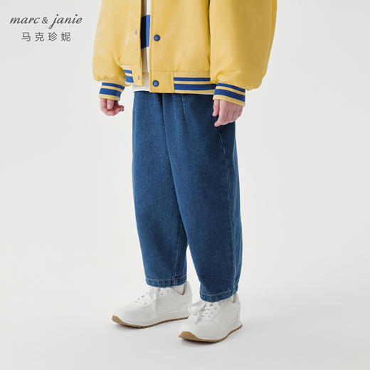 马克珍妮秋装新款 男童纯棉舒适牛仔裤萝卜裤 儿童裤子231696 商品图2