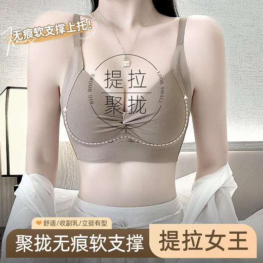 提拉女王内衣女小胸聚拢显大无痕软支撑收副乳防下垂上托侧收文胸 商品图0