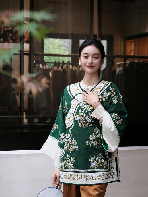 盛唐牡丹| 高货-大宋玉兰重工刺绣中式太太服-绿色 商品图0