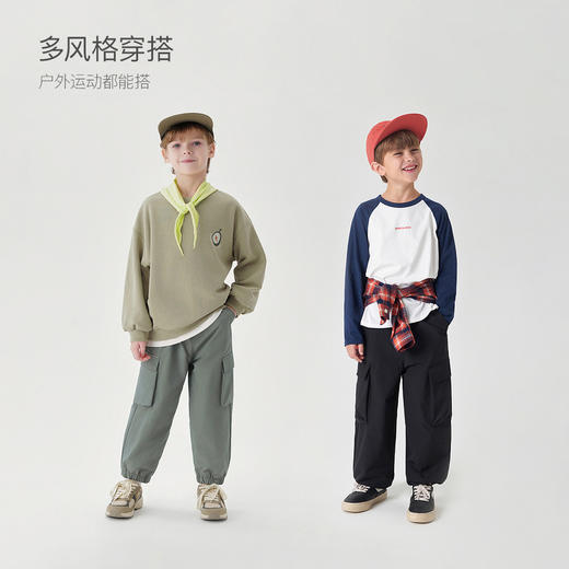 【吸湿速干】马克珍妮男童工装裤儿童户外风束脚裤春装新款240215 商品图1