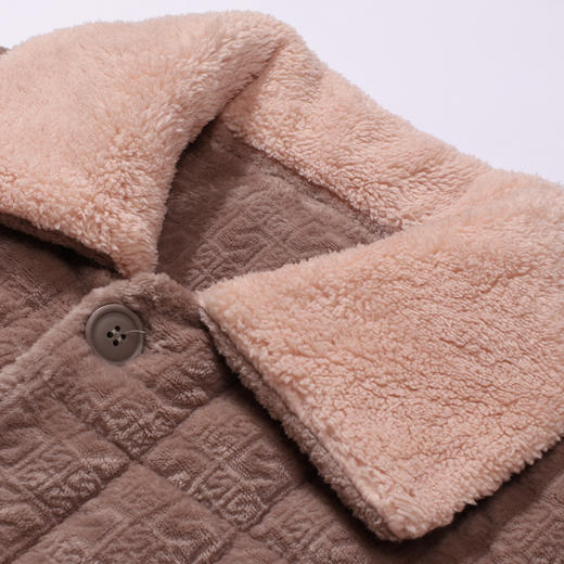 都市丽人都市锋尚睡衣夹棉系列长袖法兰绒烂花夹棉加厚男士加夹棉套装FHT1E6 商品图4