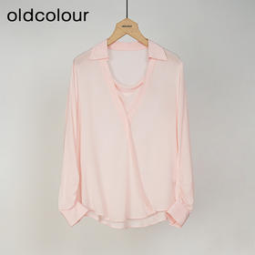 oldcolour春秋款百搭简约通勤气质宽松长袖套头衫女HO14013273