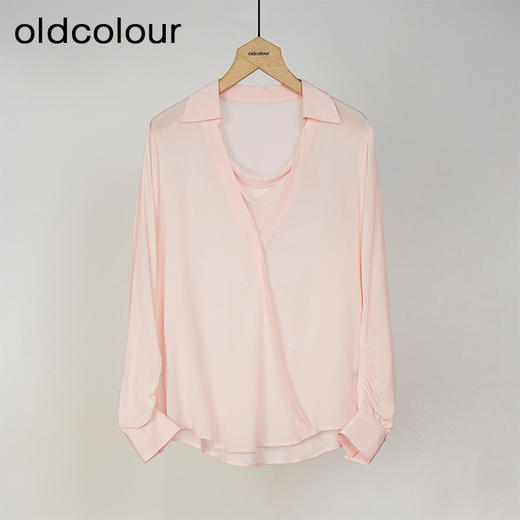 oldcolour春秋款百搭简约通勤气质宽松长袖套头衫女HO14013273 商品图0