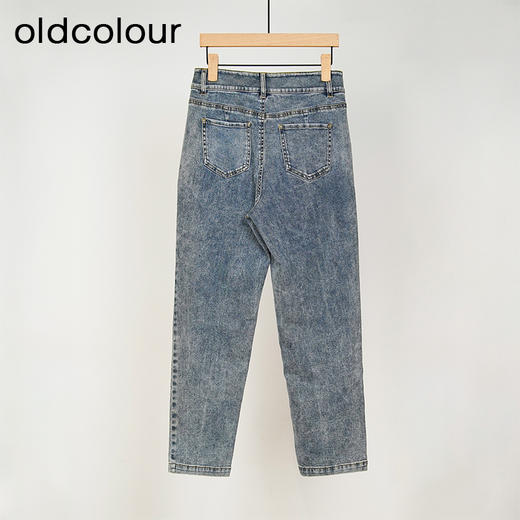 oldcolour设计感高腰显瘦直筒水洗牛仔长裤女O21113106 商品图3