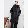 西遇黑色立领口袋设计感中长款羽绒服女冬季新款鸭绒面包服M0043187 商品缩略图3