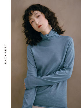 24AW LP高领丝羊绒修身套头衫
