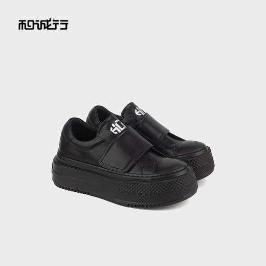 和诚行 2024秋冬新款百搭厚底魔术贴小白鞋女松糕底休闲鞋1580161 商品图0