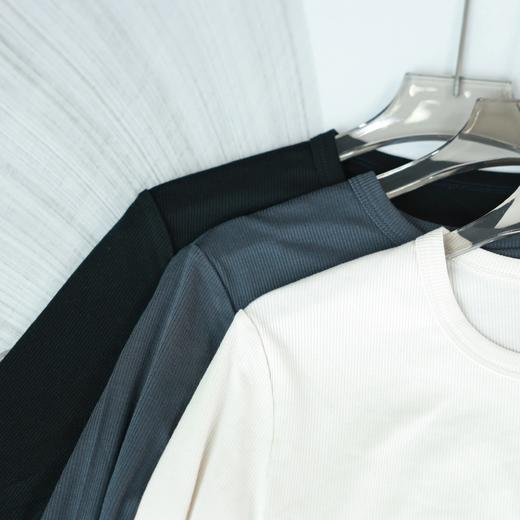 超显瘦女士春秋新款内搭高级感纯色圆领长袖显瘦百搭云感暖暖衫7A级物理抗菌简约利落 商品图4