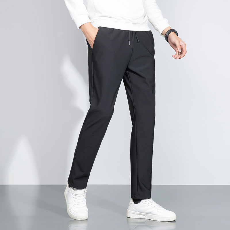 半身缘男裤 秋季松紧腰弹力免烫宽松直筒商务休闲裤339