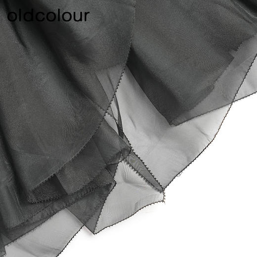 oldcolour黑色网纱气质时尚蓬蓬中长款半身裙女O23063372 商品图4