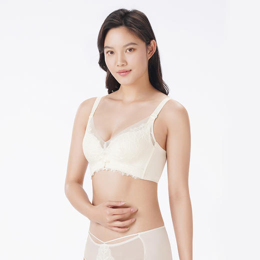 都市丽人调整型内衣舒软挺塑塑身文胸蕾丝中厚塑身内衣3/4杯四排扣LJT4K6 商品图2