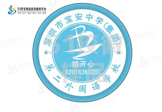 定制深圳市宝安中学（集团）第二外国语学校校徽胸章可缝制包邮51 商品图2