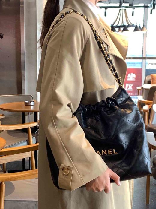 香奶奶 |22bag  金色字母 垃圾袋 单肩背包 小 中号 多色可备注（ HH） 商品图11