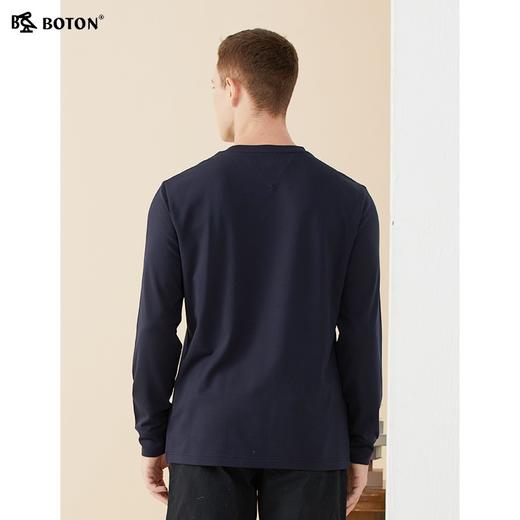 波顿春秋季男士百搭圆领针织长袖T恤休闲时尚精致上衣MT918123 商品图2