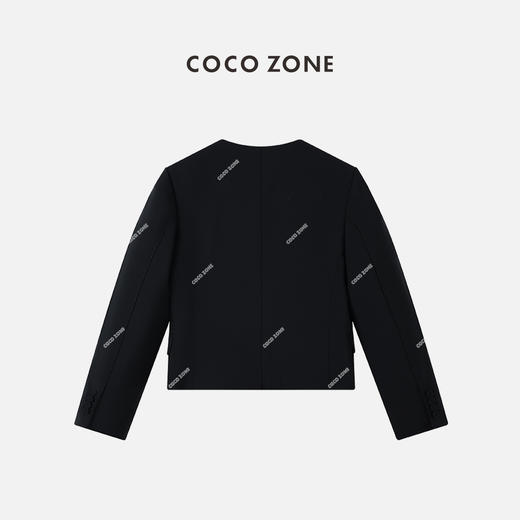 COCO ZONE2024高级感圆领正肩西装外套绵羊毛西服上衣24C10179 商品图1