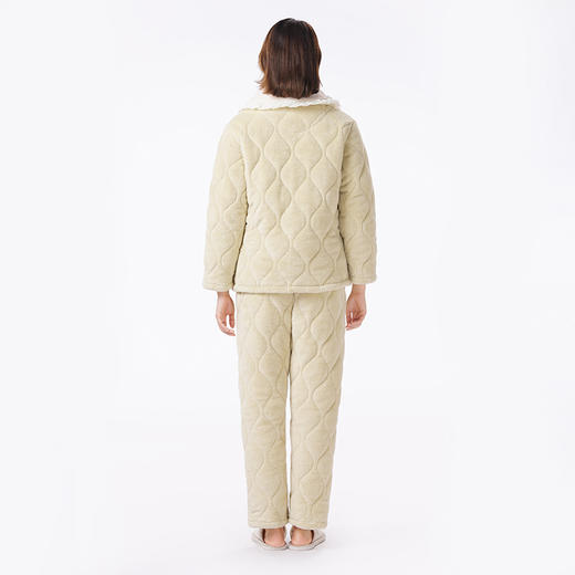 都市丽人睡衣夹棉系列长袖家居服长毛绒夹棉加厚女士中夹棉套装LHT1N5 商品图3