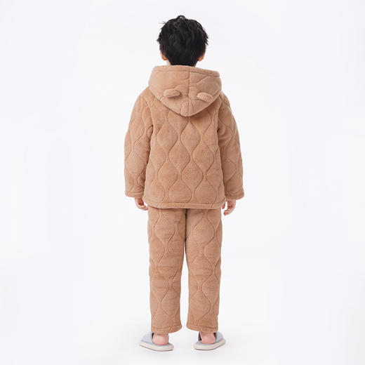 都市丽人眯雅佳睡衣亲情蜜语长袖长毛绒夹棉加厚童装中夹棉套装JHT9A8 商品图7