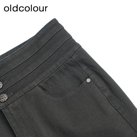 oldcolour春秋款黑色高腰显瘦修身喇叭裤水洗牛仔长裤女HO14113434 商品图2