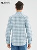 波顿【大码衬衣】春秋男士浅蓝色格子衬衫高端美式休闲MS703123 商品缩略图3