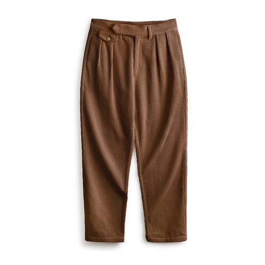 马登工装复古重磅灯芯绒休闲裤双褶条绒长裤子纯棉垂感百搭直筒裤男秋 商品图5