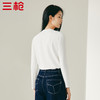 Threegun三枪 【新疆长绒棉】罗纹小圆领女打底衫-24314A011 商品缩略图5