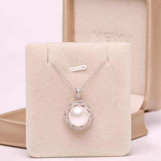 美裕 925银淡水珍珠链牌 11-12mm107798W 商品图3