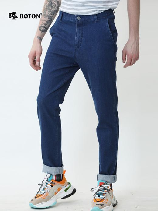 波顿春秋季薄款冰爽牛仔裤直筒裤子男士休闲高端弹力长裤子ME686120 商品图2