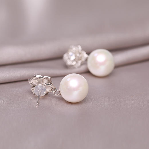 美裕 925银淡水珍珠耳钉12-13mm 108499W 商品图5
