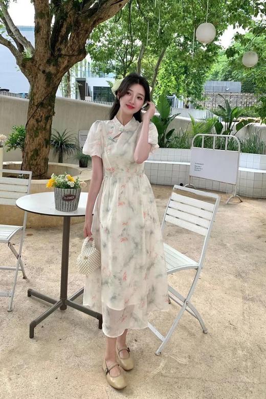 L.Fleuri 中国风盘扣水墨印花连衣裙 18515 商品图2