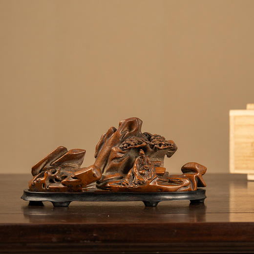 清 竹雕松下高士山子摆件 商品图0