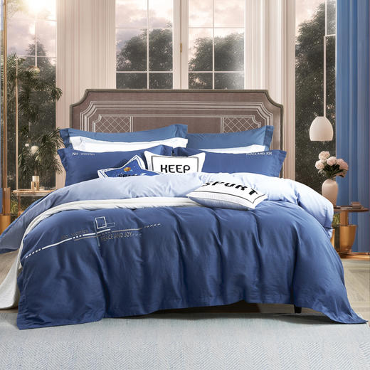 【7楼】富安娜床单四件\逐梦前行，蓝 商品图1