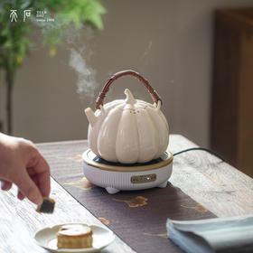 问鼎天石系列天石南瓜提梁壶（象牙黄）（缺货）