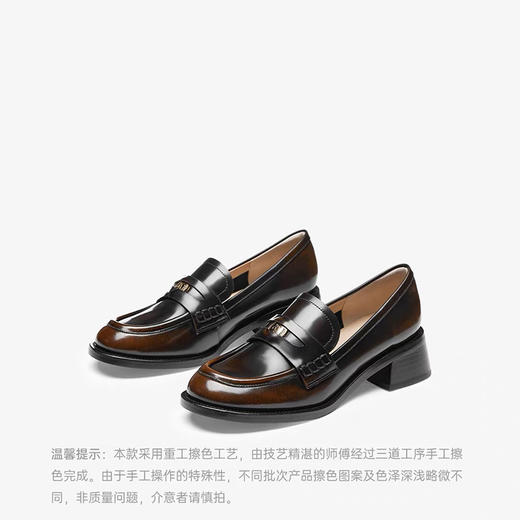 【难哄章若楠同款】73の脚踩金币平安乐福鞋 头层牛皮风笛*乐章单鞋~ 商品图6