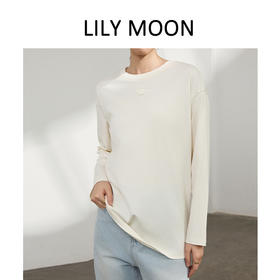 LILYMOON 水洗棉手工磨破长袖T恤男女同款情侣打底衫新疆长绒棉