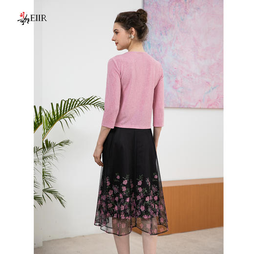 司歌弹力抽绳上衣v领七分袖套头T901245X 商品图3