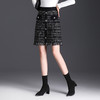 MYX-YGLR-1218-L小香风格纹短款包臀裙松紧腰针织毛线裙秋冬款显瘦半身裙一步裙 商品缩略图1