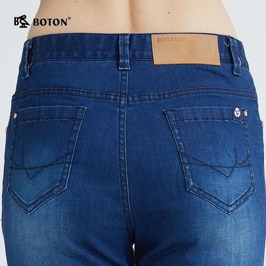 波顿浅蓝色牛仔裤女直筒春夏季薄款修身显瘦显高弹力长裤子LE255121 商品图3