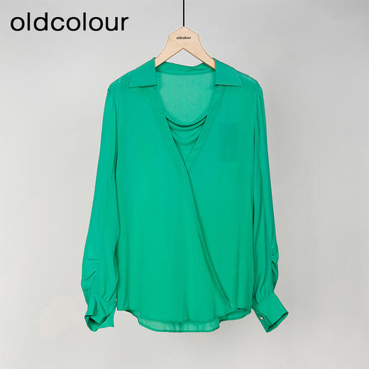 oldcolour春秋款百搭简约通勤气质宽松长袖套头衫女HO14013273 商品图2