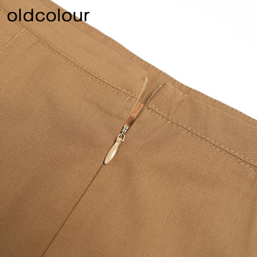 oldcolour高腰直筒显瘦包臀咖色长款半身裙GM41063907 商品图4