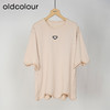 oldcolour春秋款圆领简约休闲宽松百搭中袖T恤女O13022306 商品缩略图0