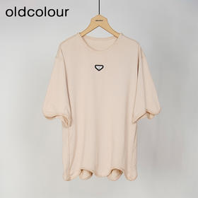 oldcolour春秋款圆领简约休闲宽松百搭中袖T恤女O13022306