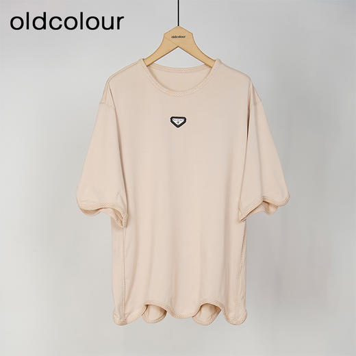 oldcolour春秋款圆领简约休闲宽松百搭中袖T恤女O13022306 商品图0