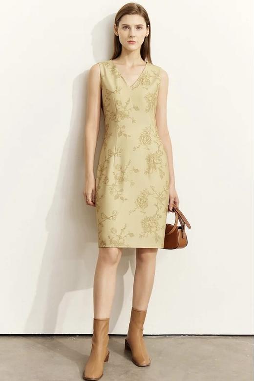 AMII/艾米 无袖V领国潮印花连衣裙 18423 商品图1