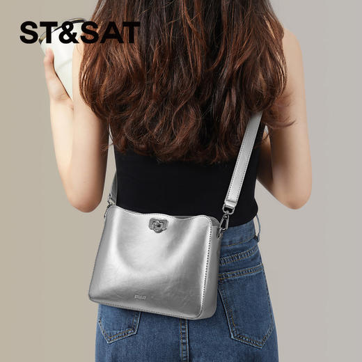 星期六简约通勤百搭腋下斜跨单肩包SSC521A109 商品图2