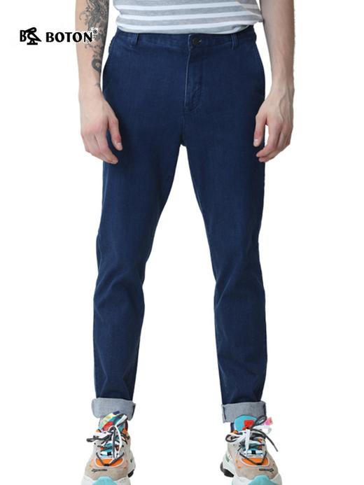 波顿春秋季薄款冰爽牛仔裤直筒裤子男士休闲高端弹力长裤子ME686120 商品图4