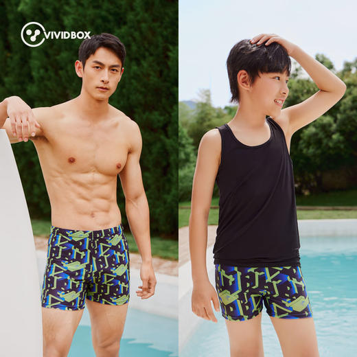 （尺码偏小，建议拍大一码）VIVIDBOX亲子泳裤男童夏季中大童男孩温泉泳衣亲 商品图1